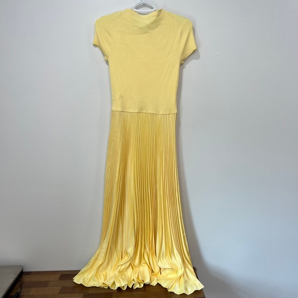 Polo Ralph Lauren Womens Dress 4 Pleat Fit Flare Short Sleeve Midi Butter Yellow - Picture 6 of 10